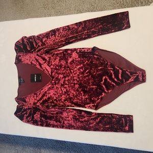 NWT red velvet forever21 medium bodysuit